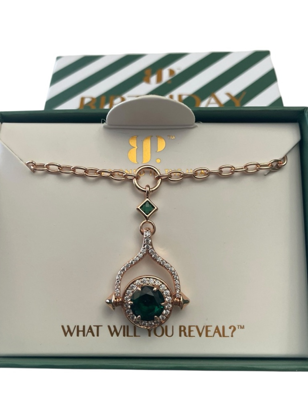 Bomb Party May 2026 ‘Multi Faceted Queen’ Rose Gold/Emerald NIB Beautiful